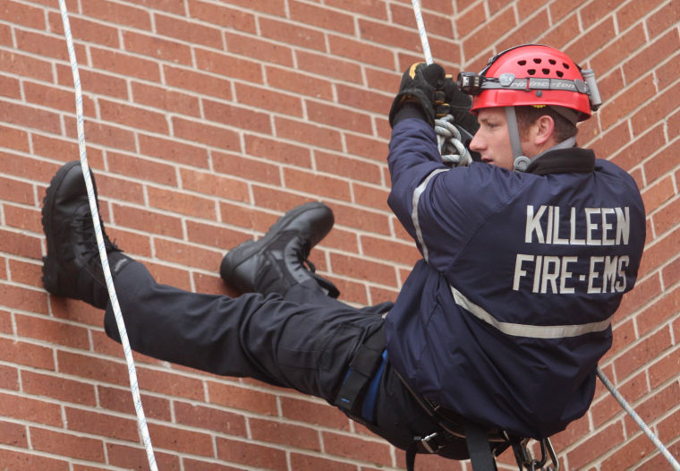 Firefighters Rappelling